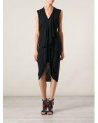 Maison Martin Margiela Gathered Sleeveless Dress - Lyst