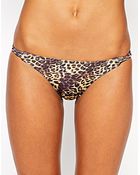 Asos Leopard Print Loop Side Bikini Bottom - Lyst