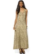 Lauren by Ralph Lauren Sleeveless Tigerprint Maxi Dress - Lyst