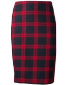 Harvey Faircloth Plaid Pencil Skirt - Lyst