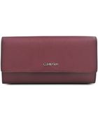 Calvin Klein Sophie Saffiano Flap Wallet - Lyst