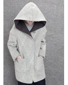 Mango Premium - Hooded Tweed Coat - Lyst