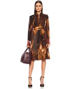 Givenchy Pleated Sheer Lame Silk Dress - Lyst