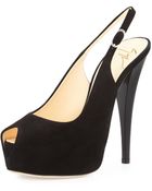 Giuseppe Zanotti Suede Platform Slingback Sandal - Lyst