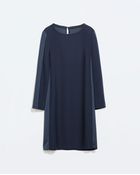 Zara Straight-Cut Crepe Dress - Lyst