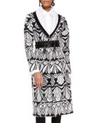 Oscar de la Renta Printed Shawl-Collar Coat - Lyst