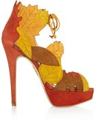 Charlotte Olympia Gardenia Cutout Suede Sandals - Lyst