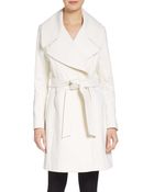 T Tahari Wool Blend Wrap Coat - Lyst