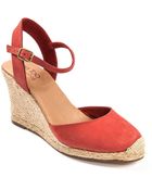Me Too Bethany Leather Wedge Platform Pumps - Lyst