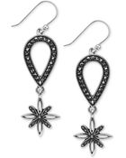 Lucky Brand Silvertone Flower Drop Earrings - Lyst