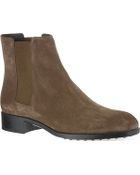 Tod's Gomma Ankle Boots In Suede - Lyst