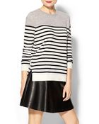 Vince Colorblock Breton Stripe Cashmere Sweater - Lyst