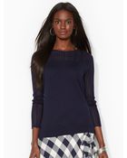 Lauren by Ralph Lauren Pointelle-Knit Sweater - Lyst