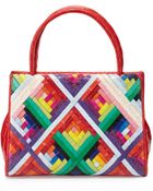 Nancy Gonzalez Wallis Small Woven Satchel Bag - Lyst