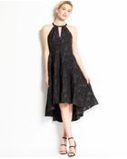 Ann Taylor Floral Jacquard High Low Hem Halter Dress - Lyst
