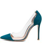 Gianvito Rossi Suede Plexy Laser Pumps - Lyst