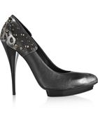 McQ by Alexander McQueen Studded Metallic Leather Pumps - Lyst