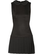 Alice + Olivia Erica Pleated Stretch-Wool Mini Dress - Lyst