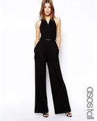 Asos Tall Halter Neck Jumpsuit in Wide Leg - Lyst