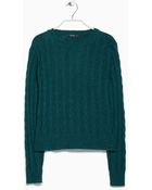 Mango Cable Knit Alpaca-Blend Sweater - Lyst