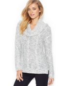Kensie Long-Sleeve Cowl-Neck Cable-Knit Sweater (Only At Macy'S) - Lyst
