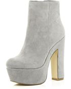 River Island Grey Platform Ankle Boots - Lyst