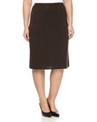 Misook Essential Knit Pencil Skirt, Coffee - Lyst
