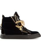 Giuseppe Zanotti Chain Strap Hi Top Sneakers - Lyst