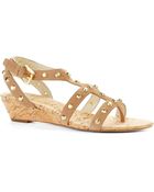 MICHAEL Michael Kors Jolie Studded Wedge Sandals - Lyst