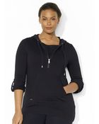 Lauren by Ralph Lauren Plus Halfzip Hooded Poncho - Lyst