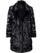 Anna Sui Sequined Faux Fur Coat - Lyst