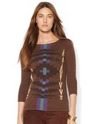 Lauren by Ralph Lauren Color Blocked Boatneck Top - Lyst