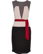 L'Agence Matte-Satin And Crepe Dress - Lyst
