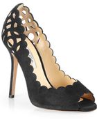 Oscar de la Renta Miss Elle Cutout Suede Pumps - Lyst
