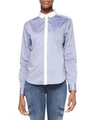 J Brand Piper Contrasttrim Cotton Blouse - Lyst