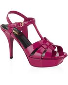 Saint Laurent Tribute Patent Sandal 75 - Lyst