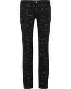 Isabel Marant Oswin Embroidered Skinny Mid-Rise Stretch-denim Jeans - Lyst
