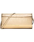 Michael Kors Lana Metallic Leather Clutch - Lyst