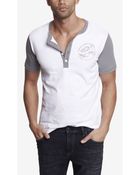 Express Color Block Henley Graphic Tee - Lion Circle - Lyst