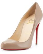 Christian Louboutin Decollette Leather Red Sole Pump - Lyst