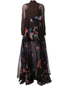 Delpozo Butterfly Print Dress - Lyst
