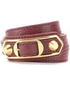 Balenciaga Metallic Edge Leather Wrap Bracelet - Lyst
