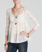 Free People Top - Gracie Lace Babydoll - Lyst