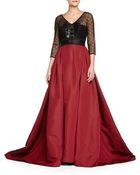 Carolina Herrera Embroidered Lace-Top Ball Gown - Lyst