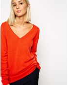 Asos White Cashmere V-Neck Jumper - Lyst