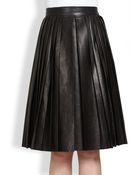 Givenchy Pleated Leather Skirt - Lyst