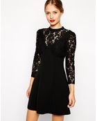 Asos A-line Dress with Lace Insert - Lyst