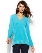 Michael Kors Michael Stud-Trim V-Neck Tunic - Lyst