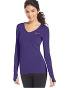 Nike Pro Long-Sleeve Active Top - Lyst