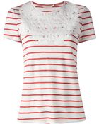 Tory Burch Striped Top - Lyst